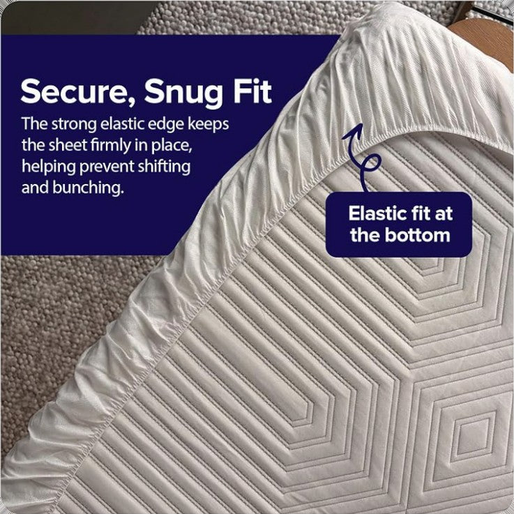 PeelAways elastic base layer wrapped under a mattress corner for a secure, snug fit